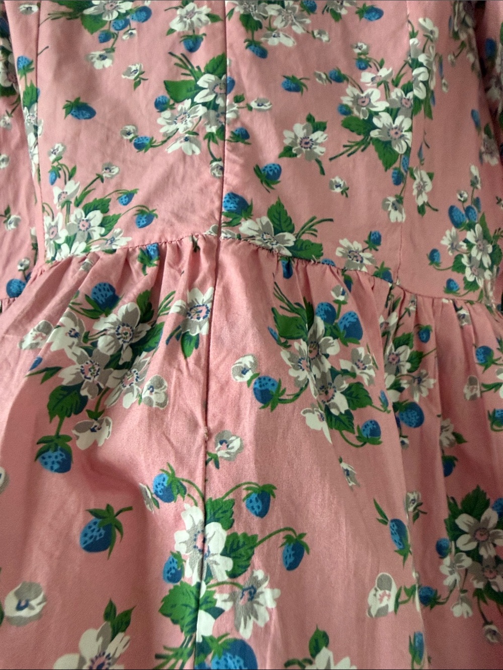 Batsheva Collarless Prairie Mini Dress Pink Lily Floral Cotton Puff Sleeve 18 - Picture 14 of 16